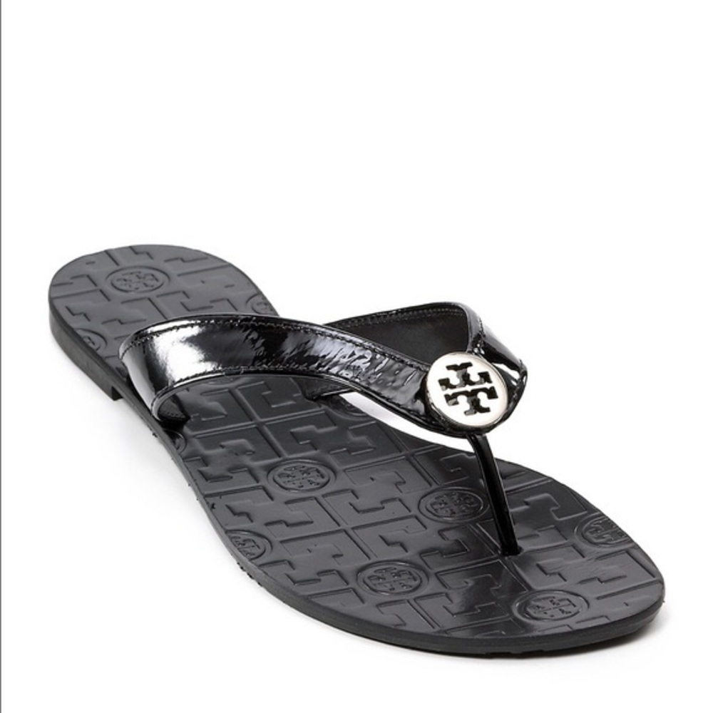 Tory Burch Patent Leather Thora Flip Flops